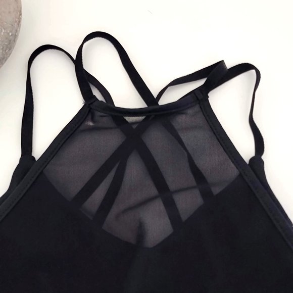 Dragon Fit Black w/ Mesh Front Multi Strap Exercise  Tank Top Size Medium - Picture 2 of 7